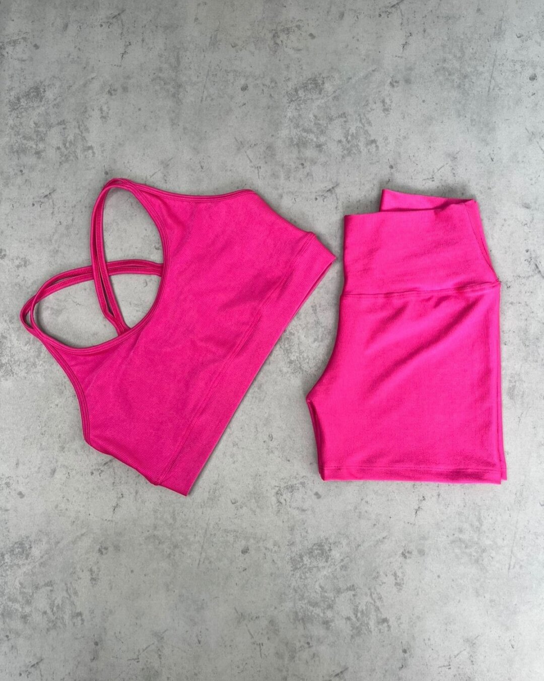 Short Básico + Top Luna- Compressão Hot Pink