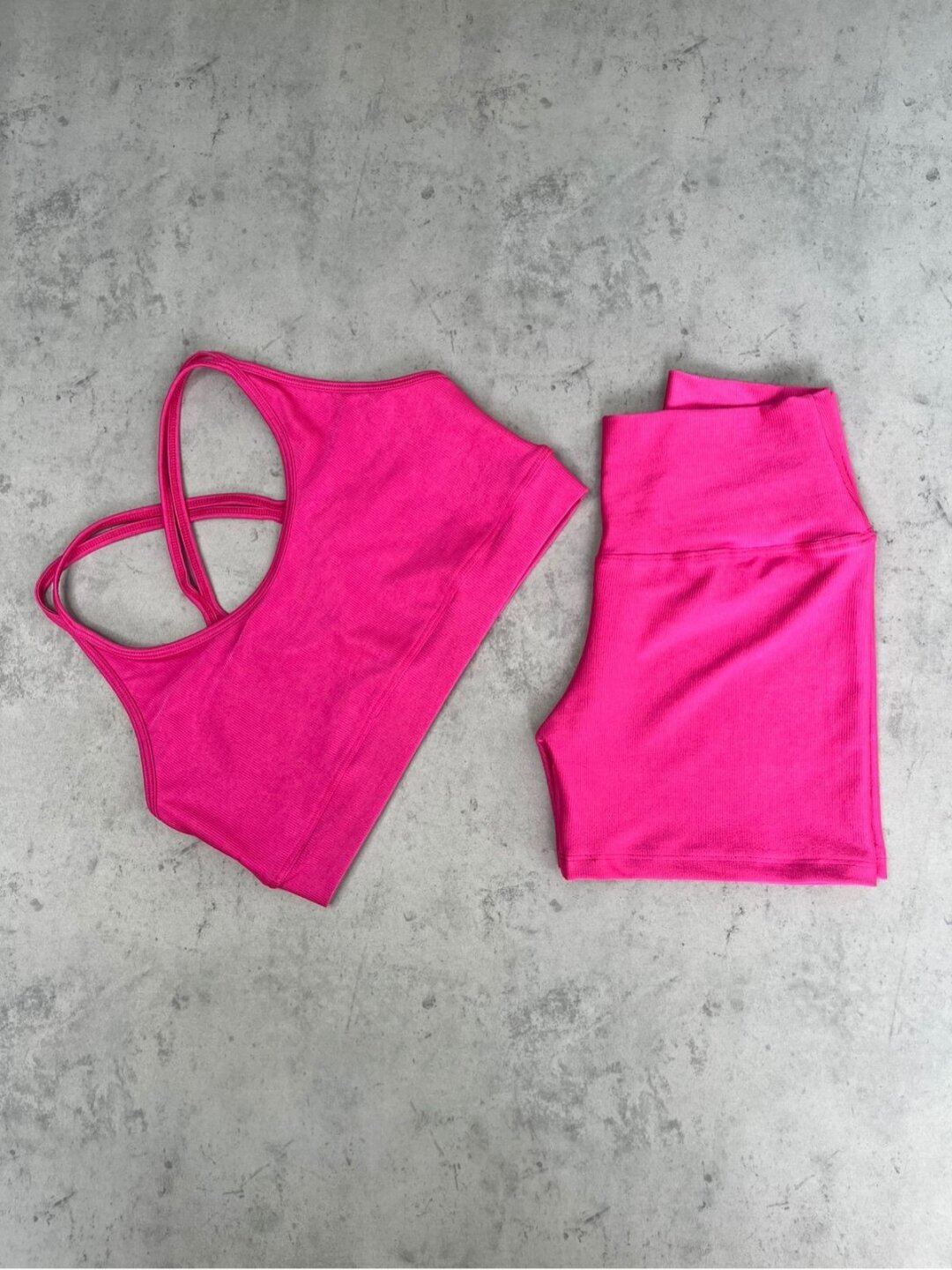 Short Básico + Top Luna- Compressão Hot Pink