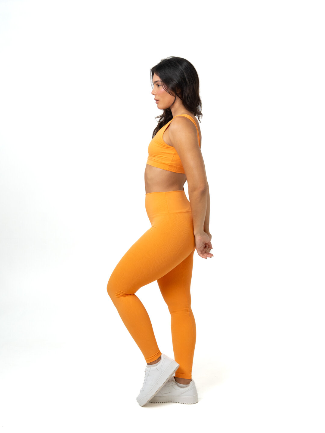Legging Básica + Top Anna - Textura Zigue Fit Laranja - Image 3