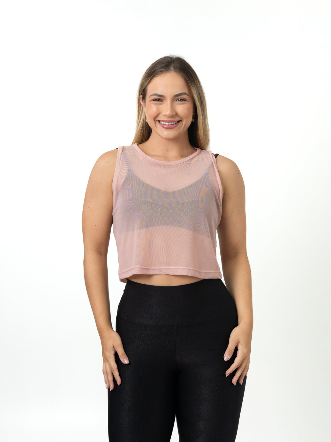 Cropped Regata de Tule - Quartzo Rosa