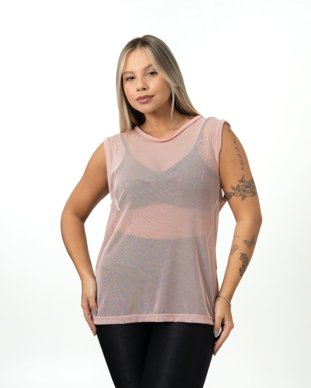 Regata Basic de Tule - Quartzo Rosa