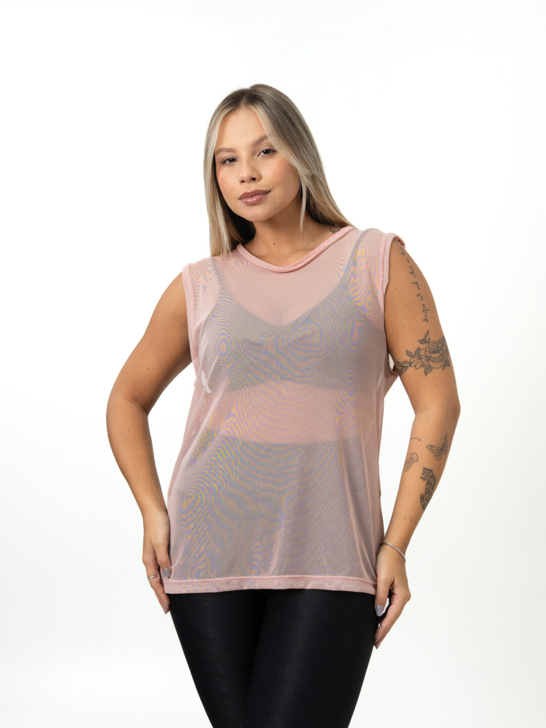 Regata Basic de Tule - Quartzo Rosa