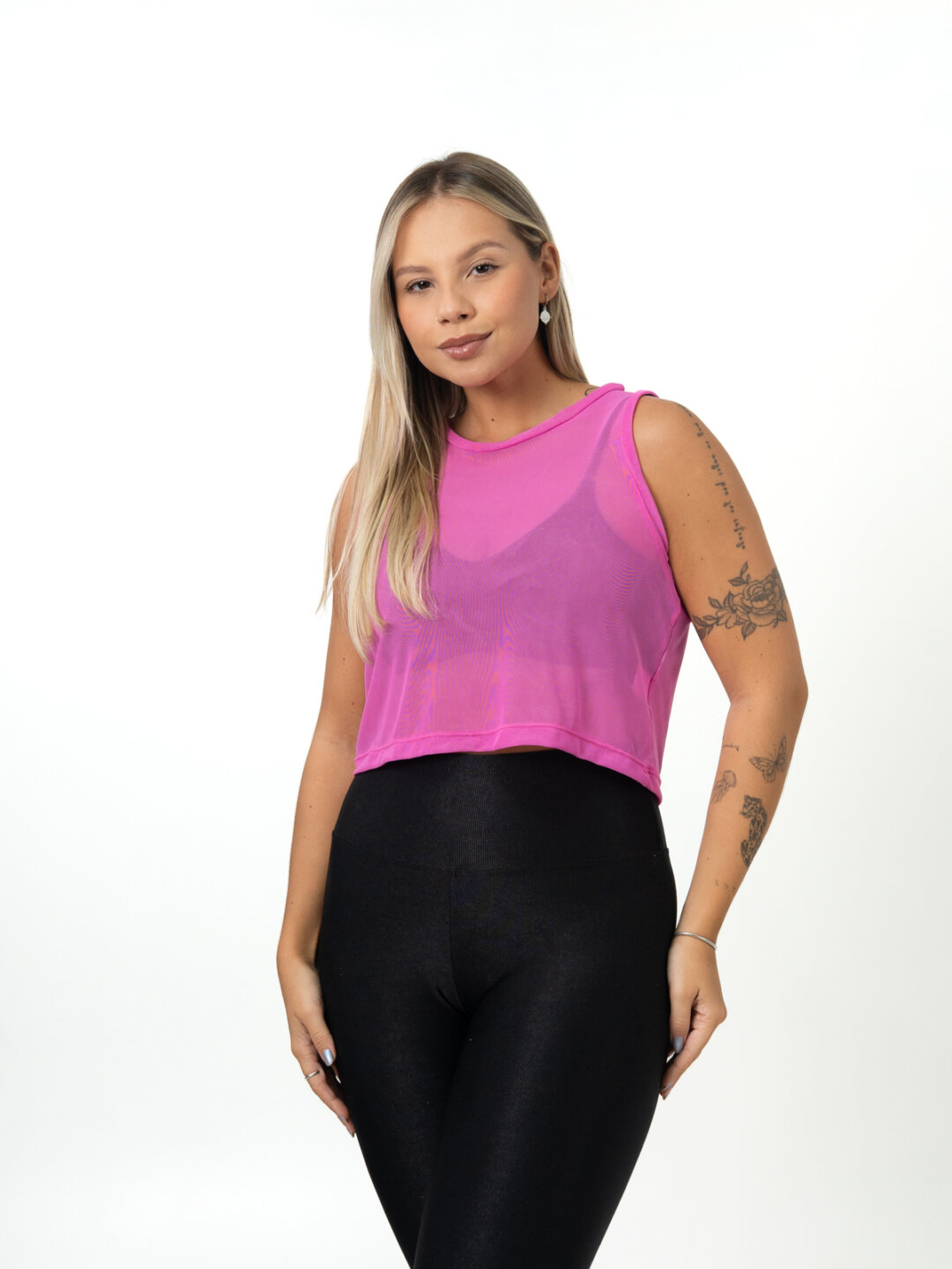 Cropped Regata de Tule - Rosa Barbie
