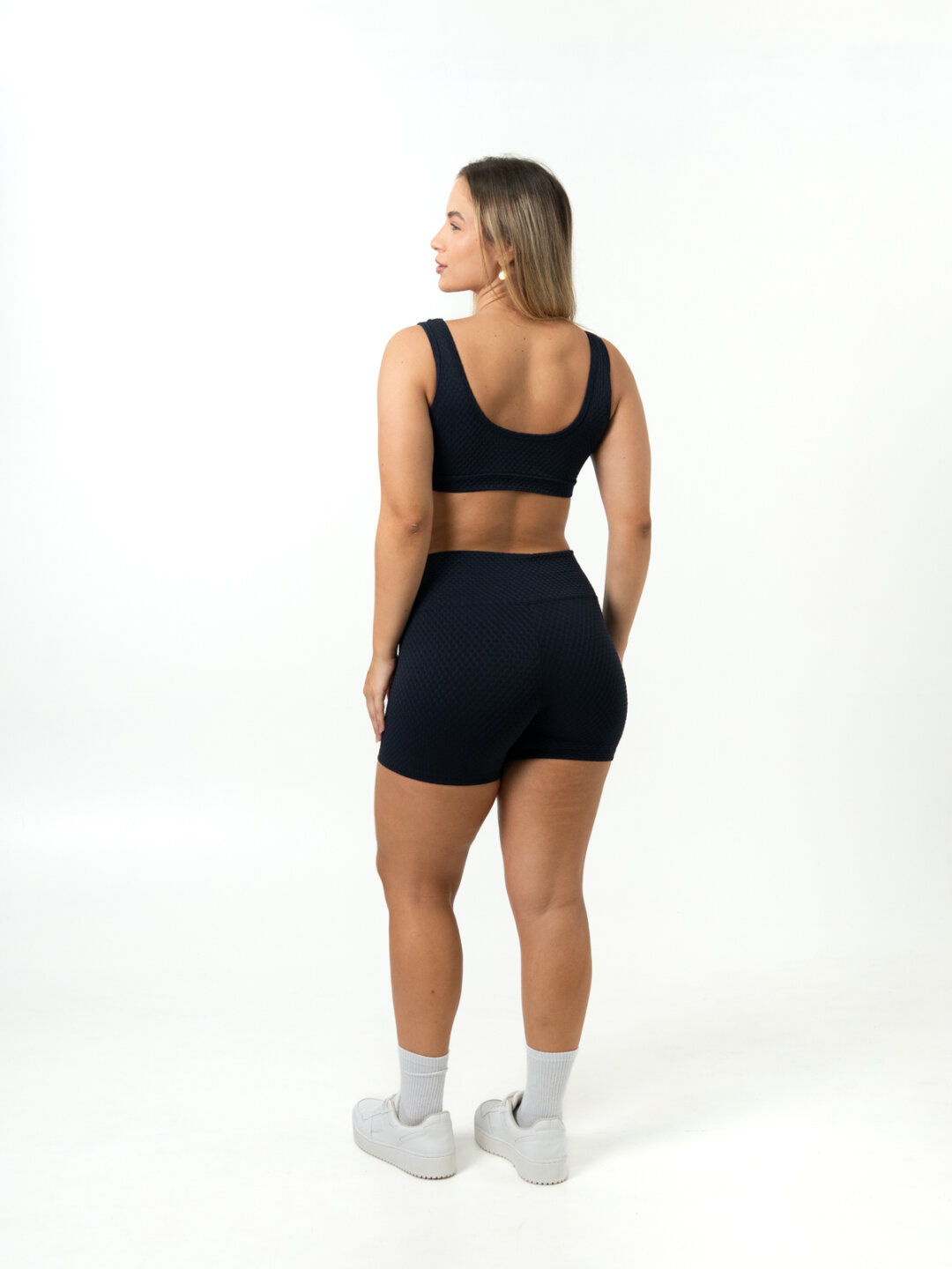 Short Básico + Top Anna - Textura Trama Preto - Image 2
