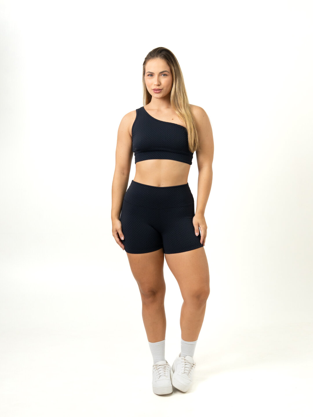 Short Básico + Top Sophia - Textura Trama Preto