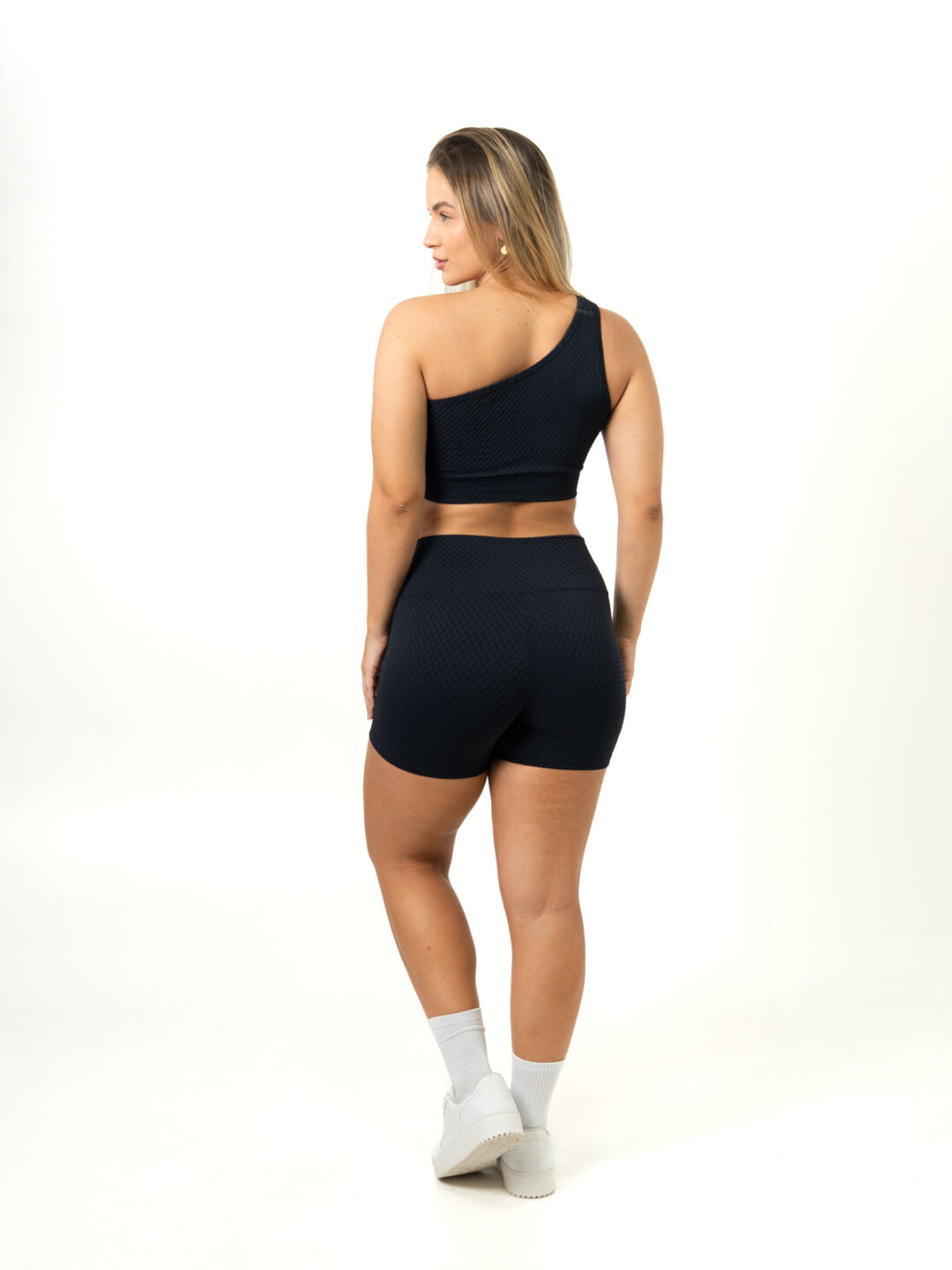 Short Básico + Top Sophia - Textura Trama Preto - Image 2