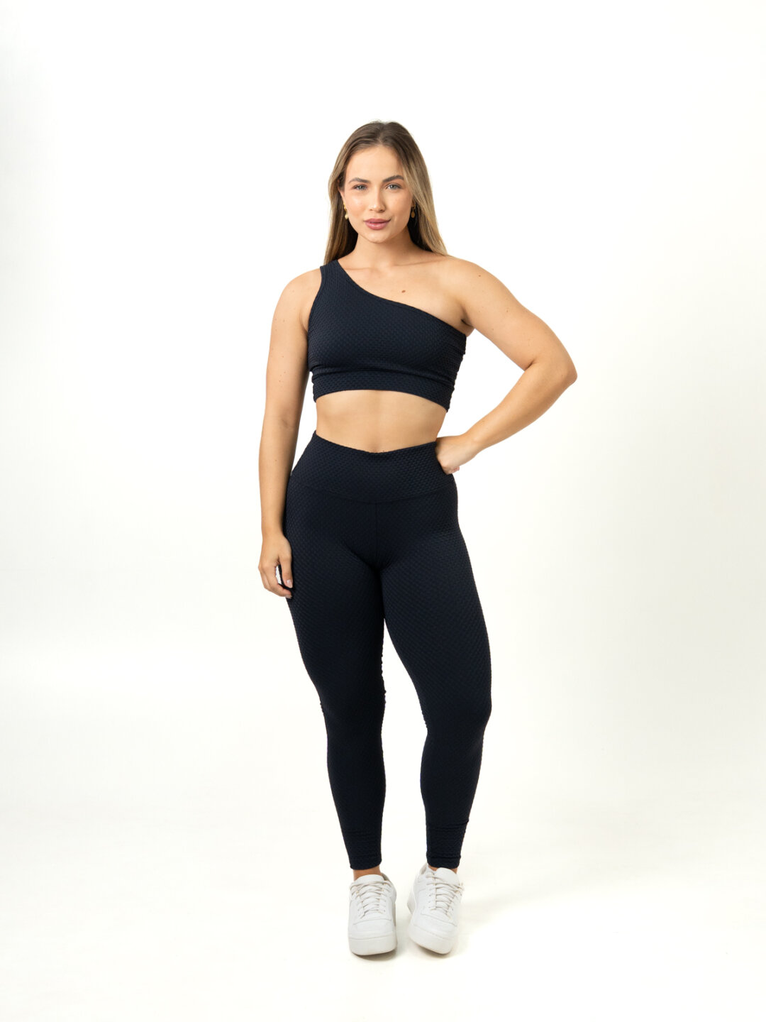 Legging Básica + Top Sophia - Textura Trama Preto