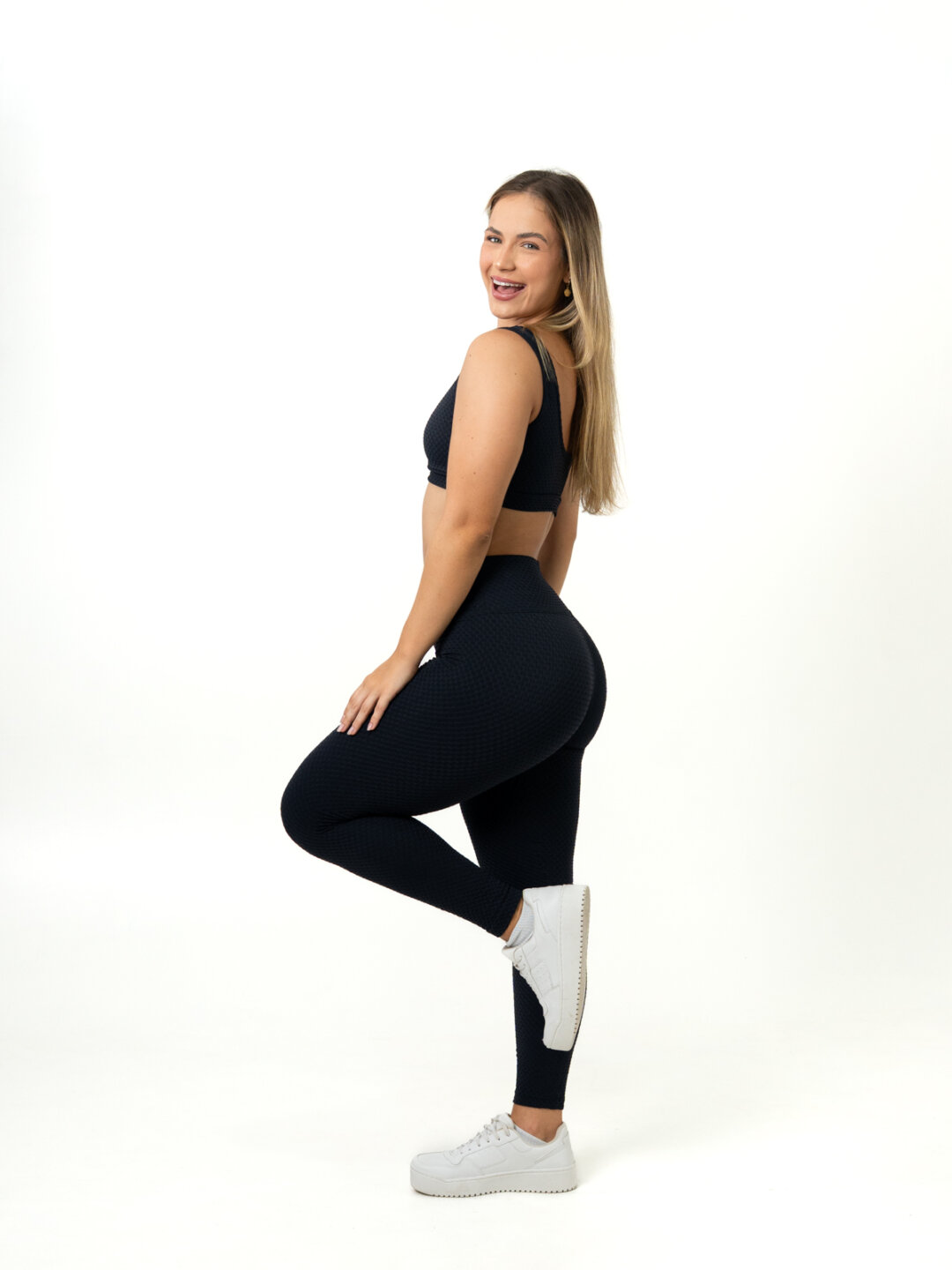 Legging Básica + Top Anna - Textura Trama Preto - Image 3