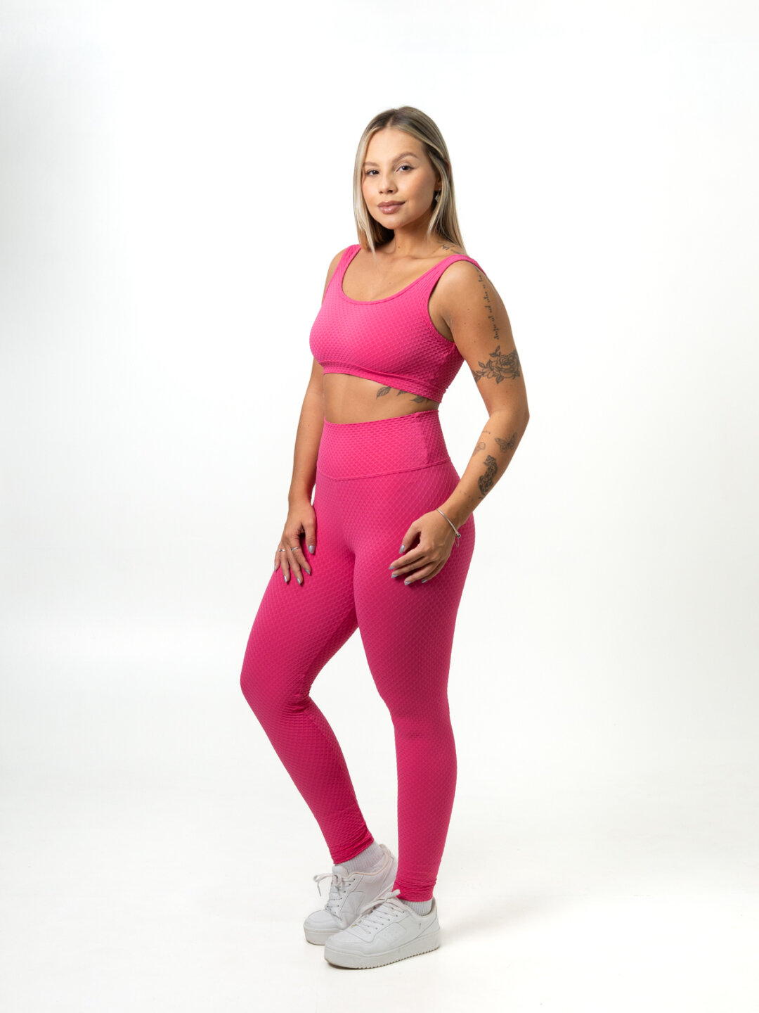 Legging Básica + Top Anna - Textura Trama Rosa Pink - Image 3