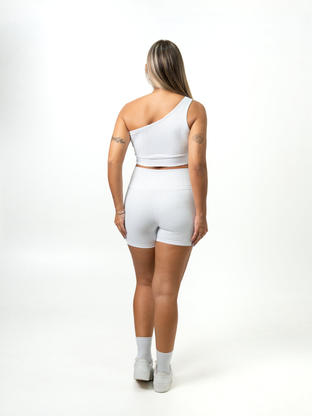 Short Básico + Top Sophia - Textura Trama Branco - Image 2
