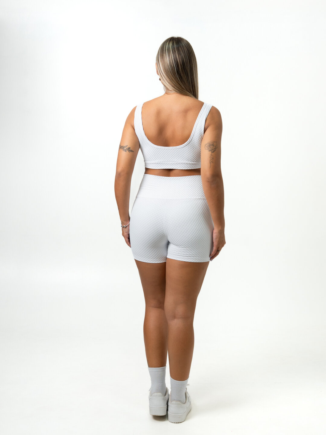 Short Básico + Top Anna - Textura Trama Branco - Image 2
