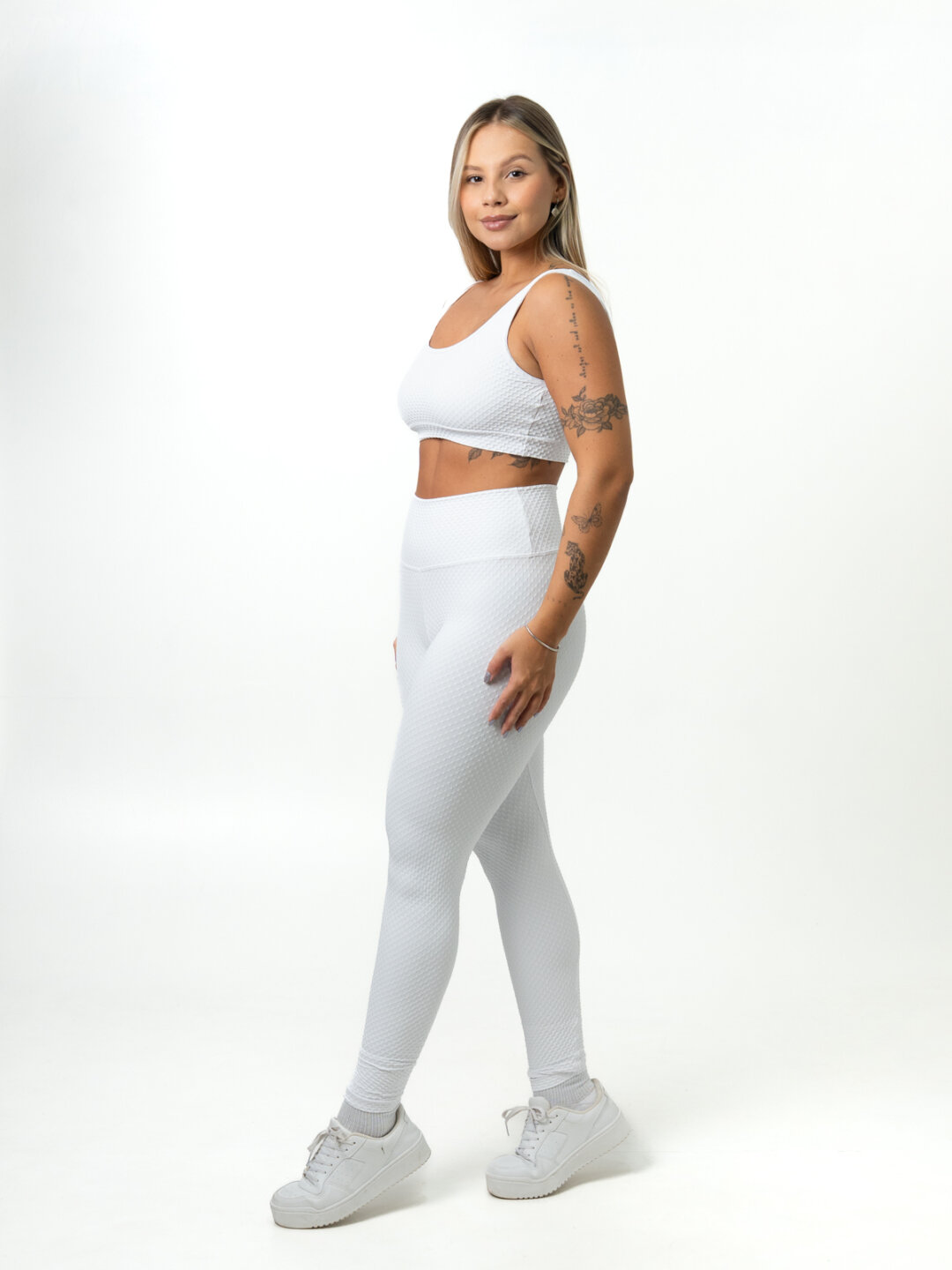 Legging Básica + Top Anna - Textura Trama Branco - Image 3