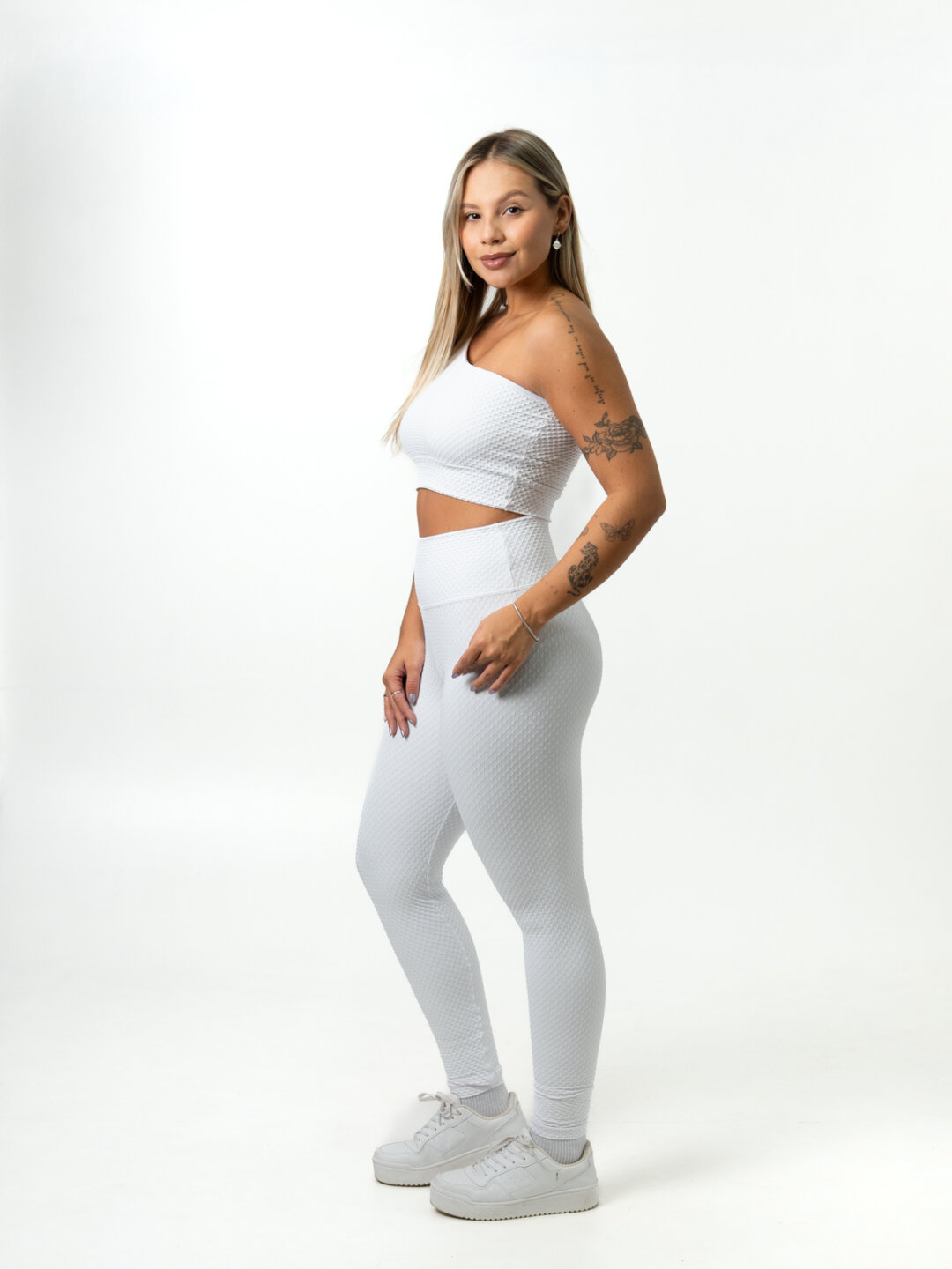 Legging Básica + Top Sophia - Textura Trama Branco - Image 3