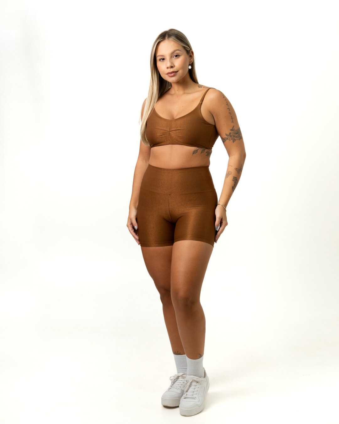 Short Básico + Top Lívia - Compressão Bronze