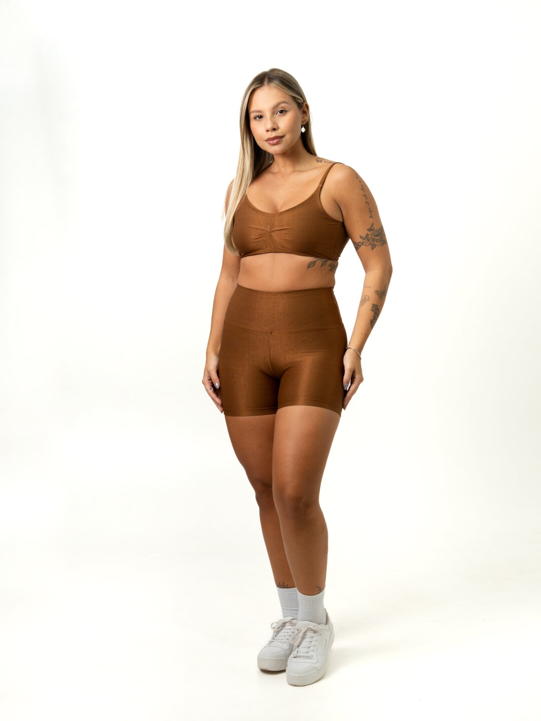 Short Básico + Top Lívia - Compressão Bronze