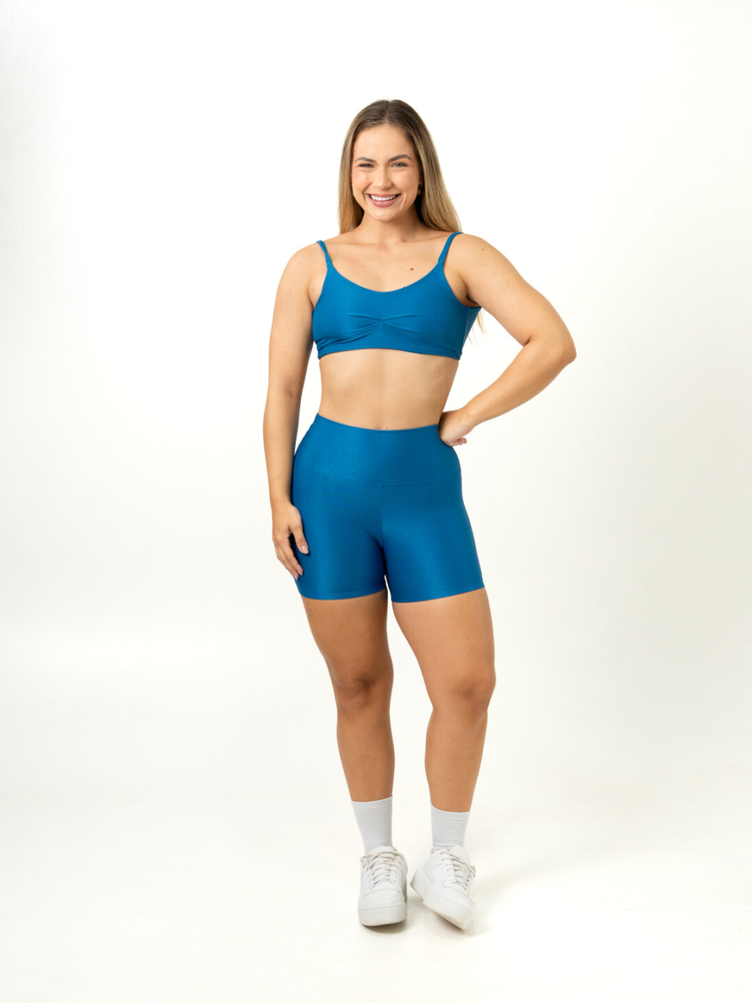 Short Básico + Top Lívia - Compressão Azul Celeste