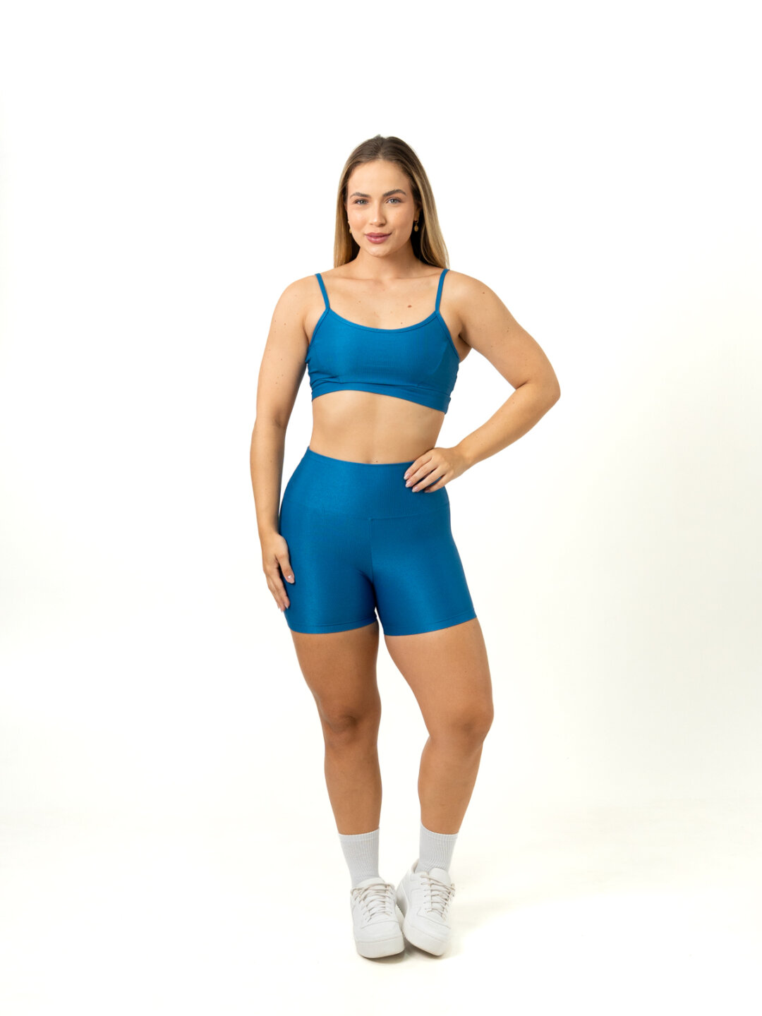 Short Básico + Top Manu - Compressão Azul Celeste