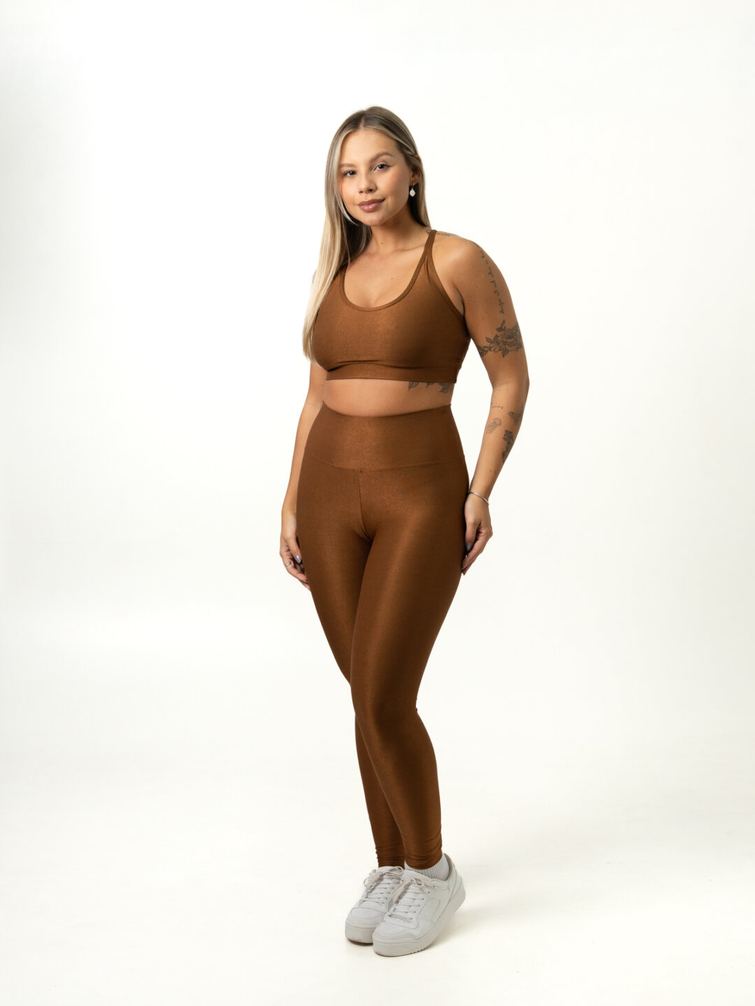 Legging Básica + Top Luna – Compressão Bronze