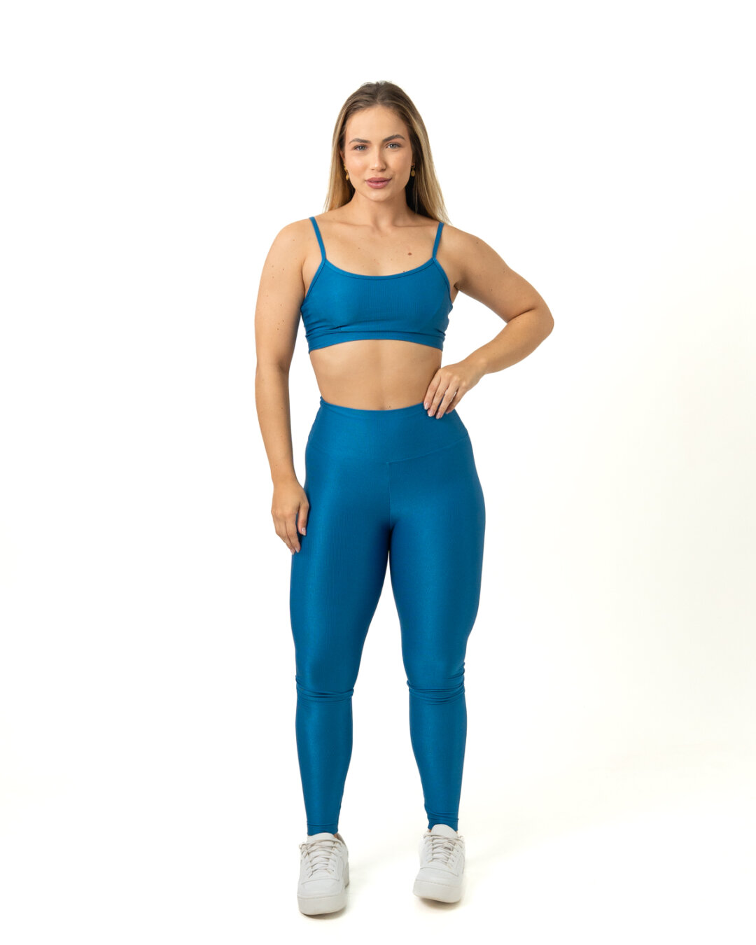 Legging Básica + Top Manu – Compressão Azul Celeste