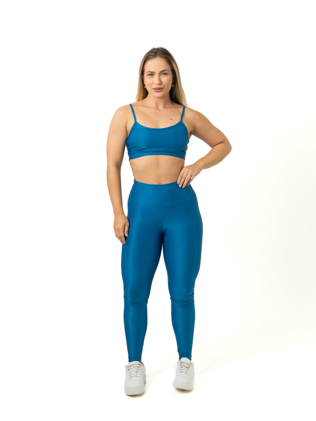 Legging Básica + Top Manu – Compressão Azul Celeste