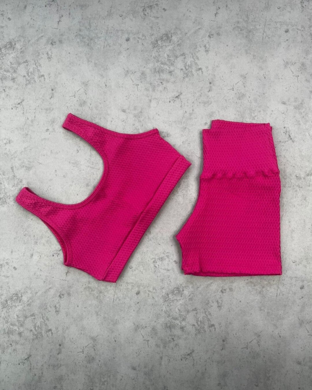 Short Básico + Top Anna - Textura Prisma Rosa Pink