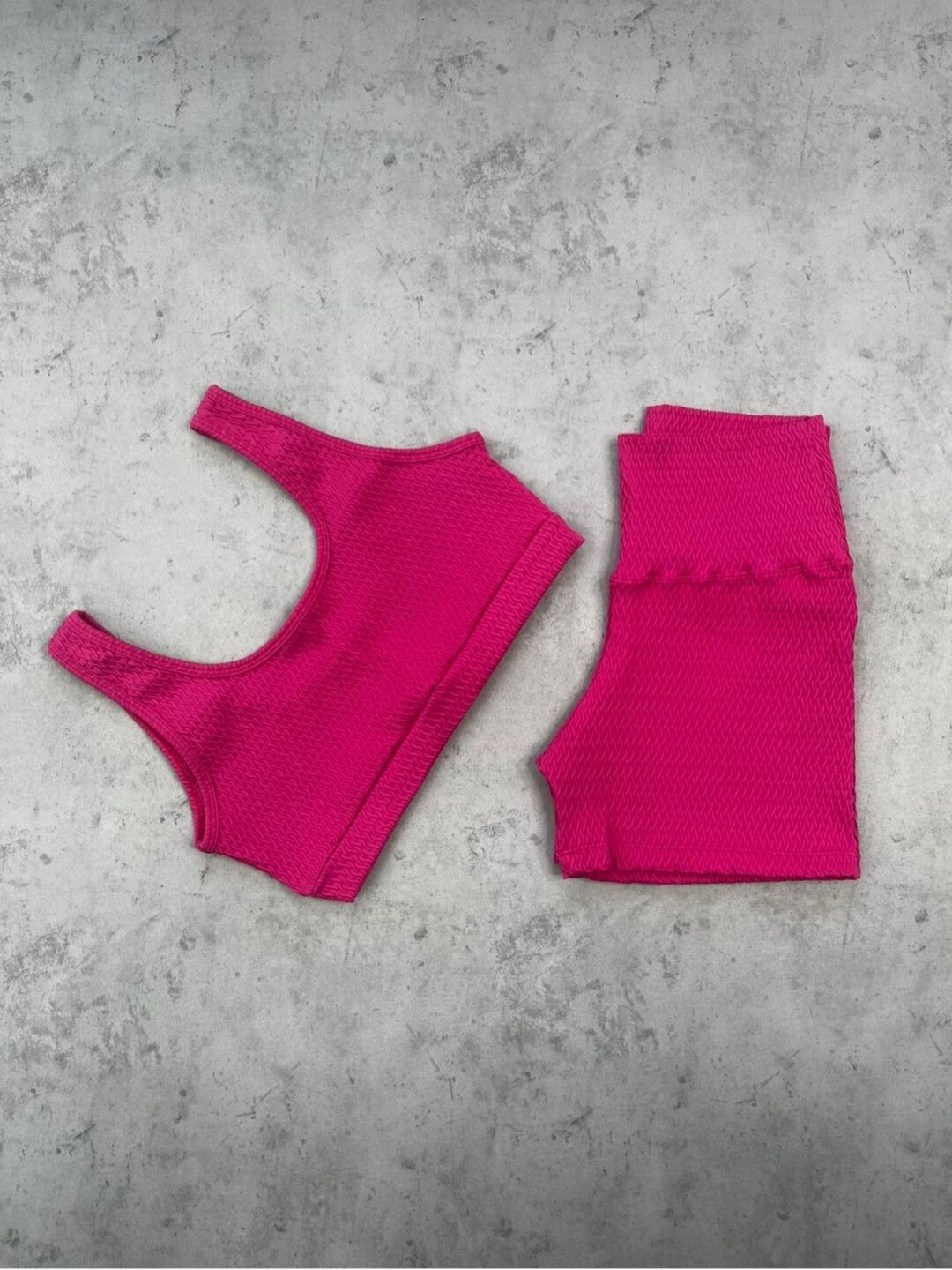 Short Básico + Top Anna - Textura Prisma Rosa Pink