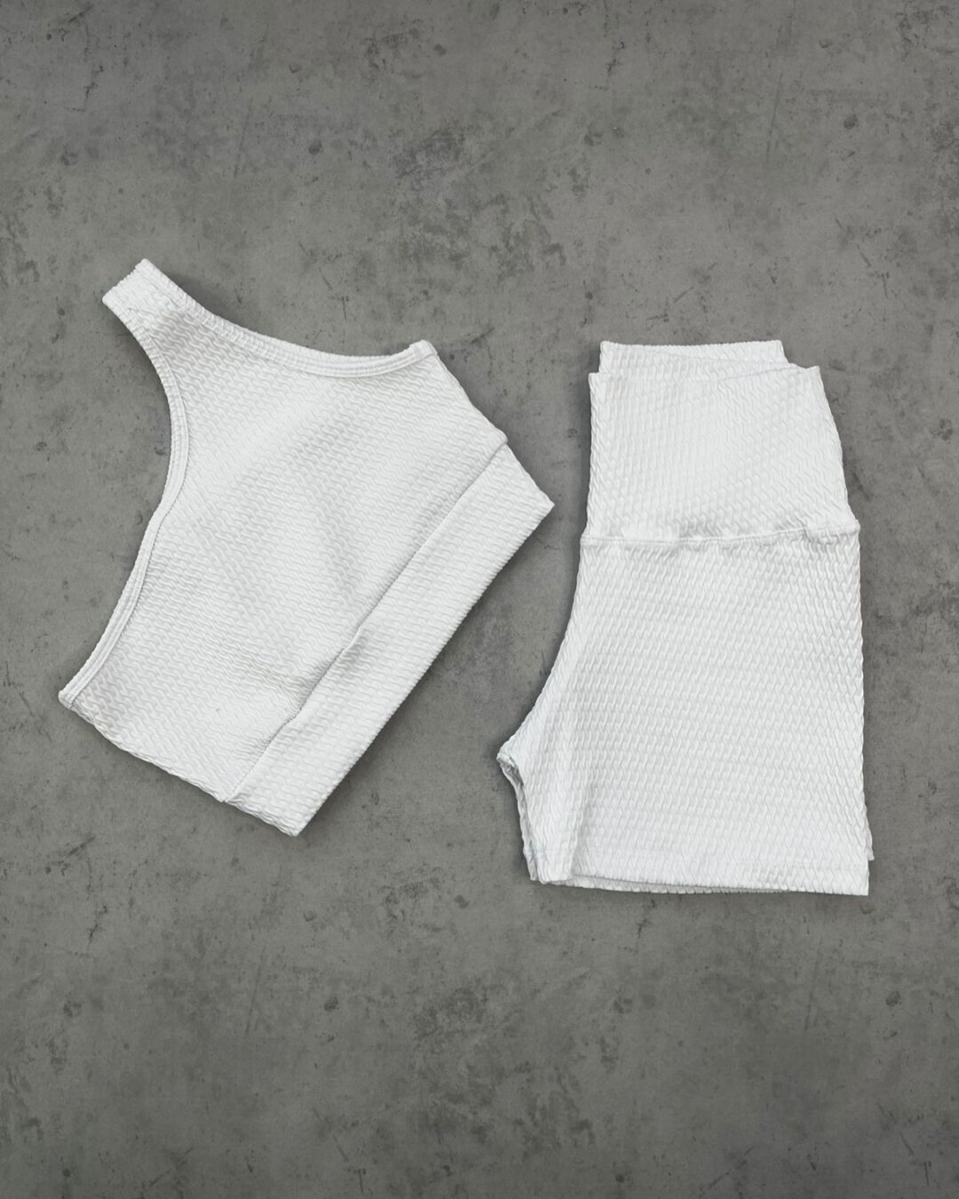 Short Básico + Top Sophia - Textura Prisma Branco