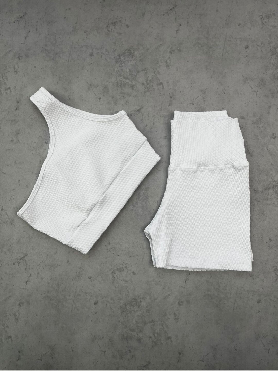 Short Básico + Top Sophia - Textura Prisma Branco