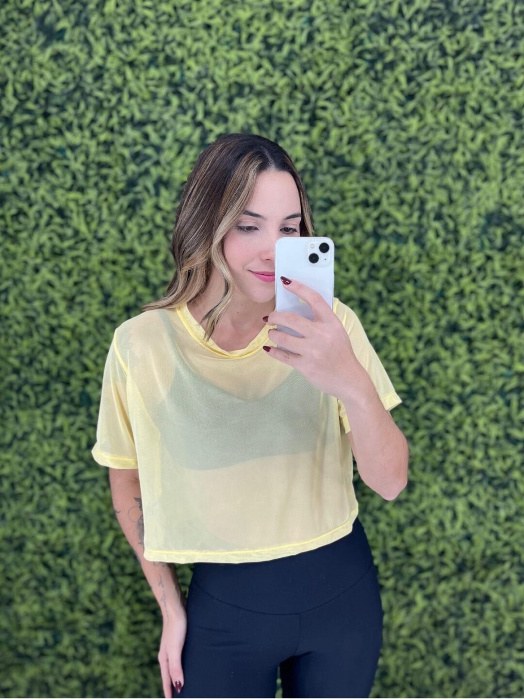 Cropped de Tule - Amarelo Canário