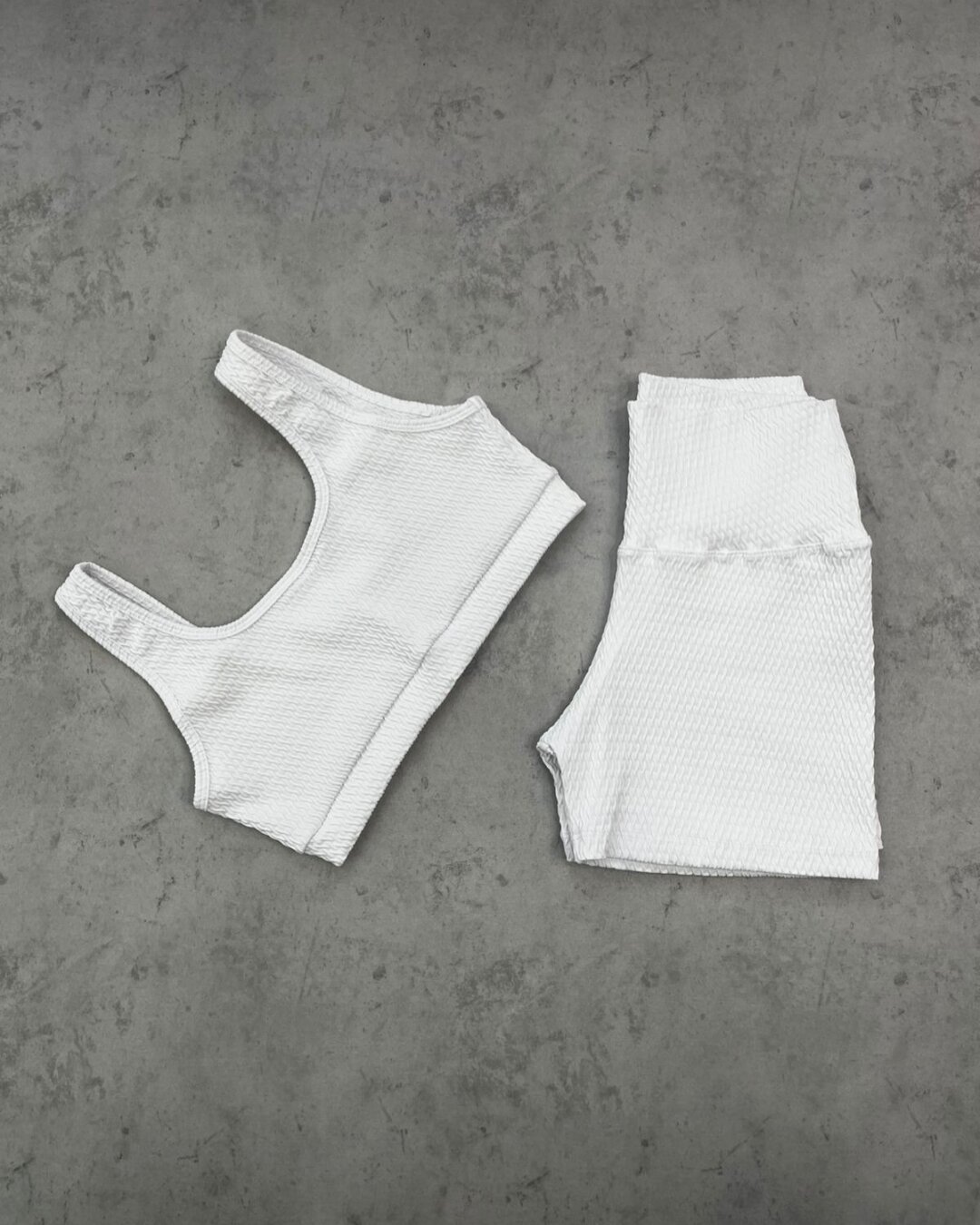 Short Básico + Top Anna - Textura Prisma Branco