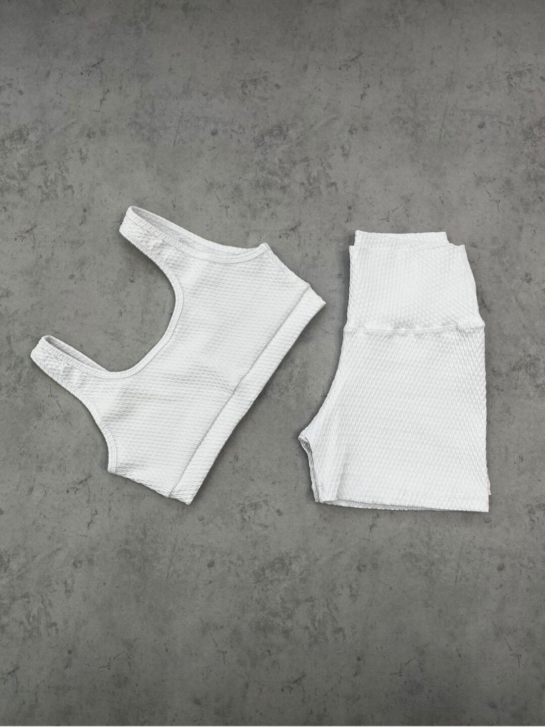 Short Básico + Top Anna - Textura Prisma Branco