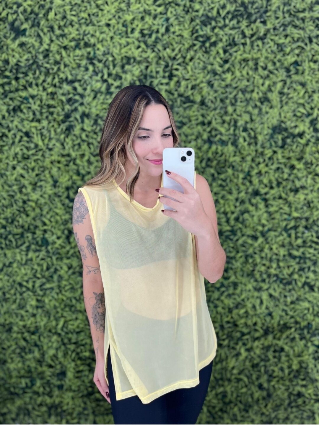 Regata Basic de Tule - Amarelo Canário