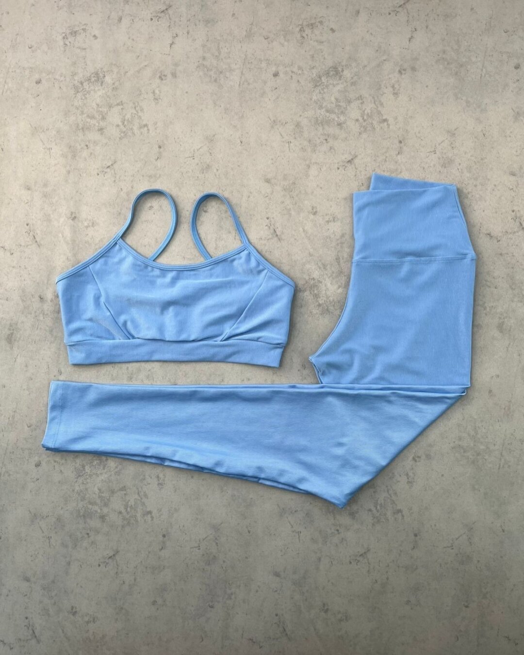 Legging Básica + Top Manu – Compressão Azul Bebê