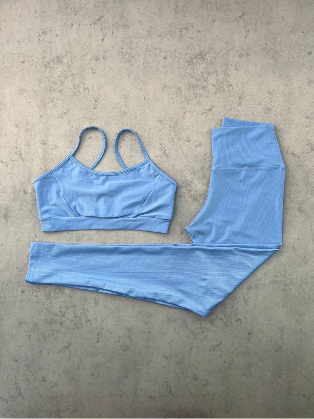 Legging Básica + Top Manu – Compressão Azul Bebê