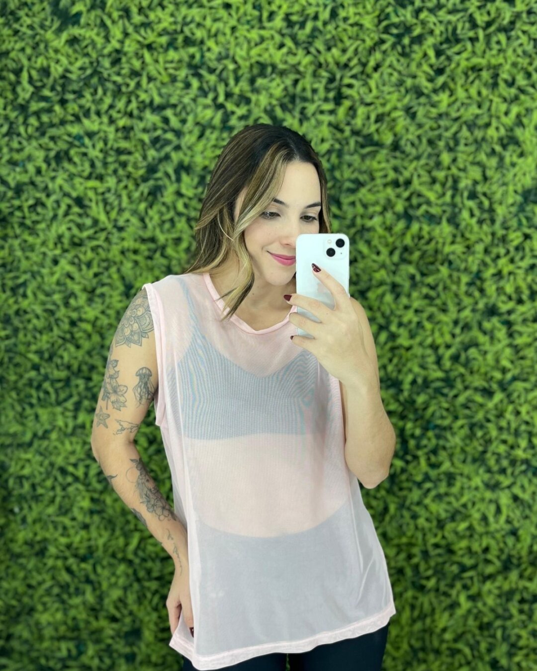 Regata Basic de Tule - Rosa Candy - Único