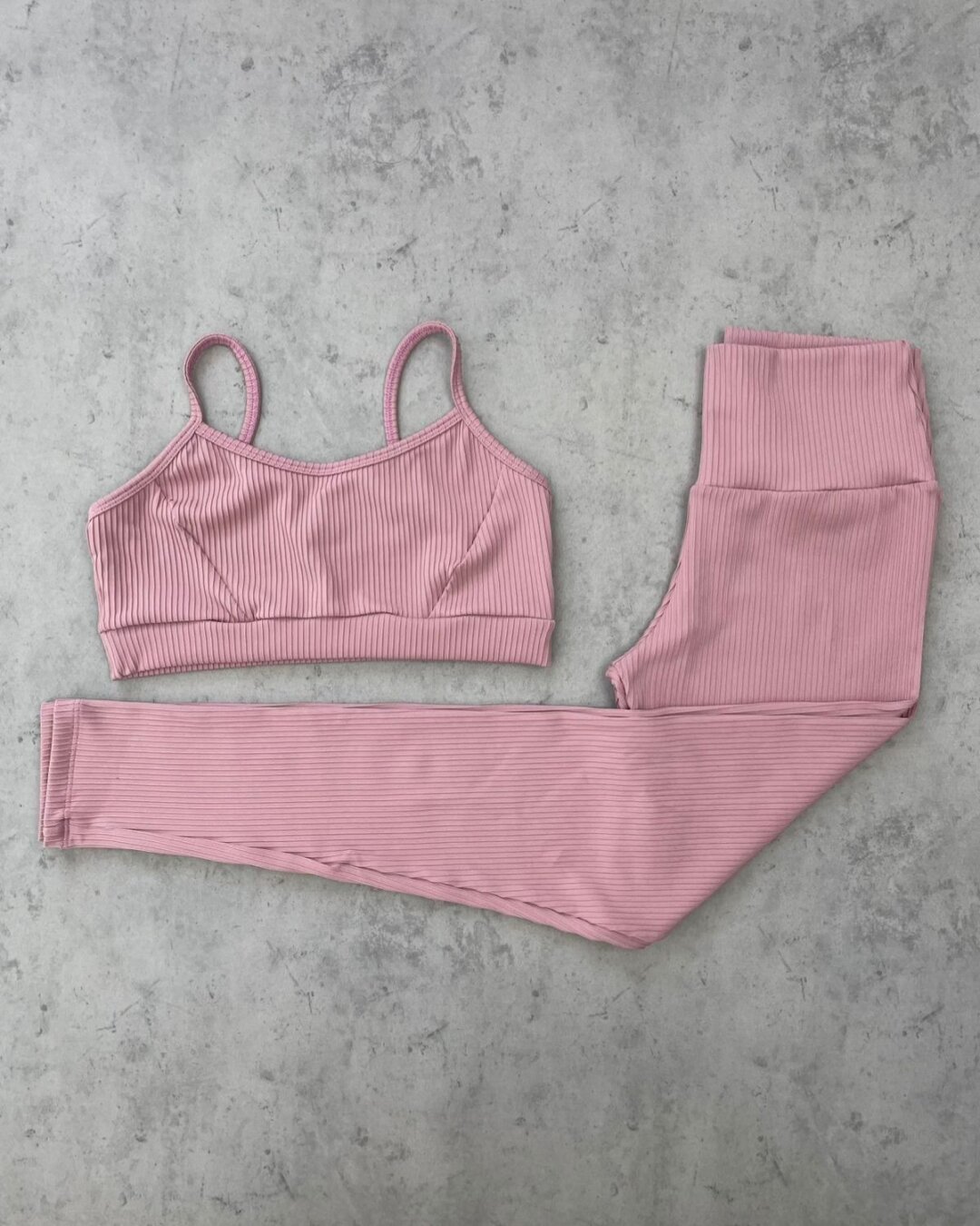 Legging Básica + Top Manu – Canelado Rosa Blush