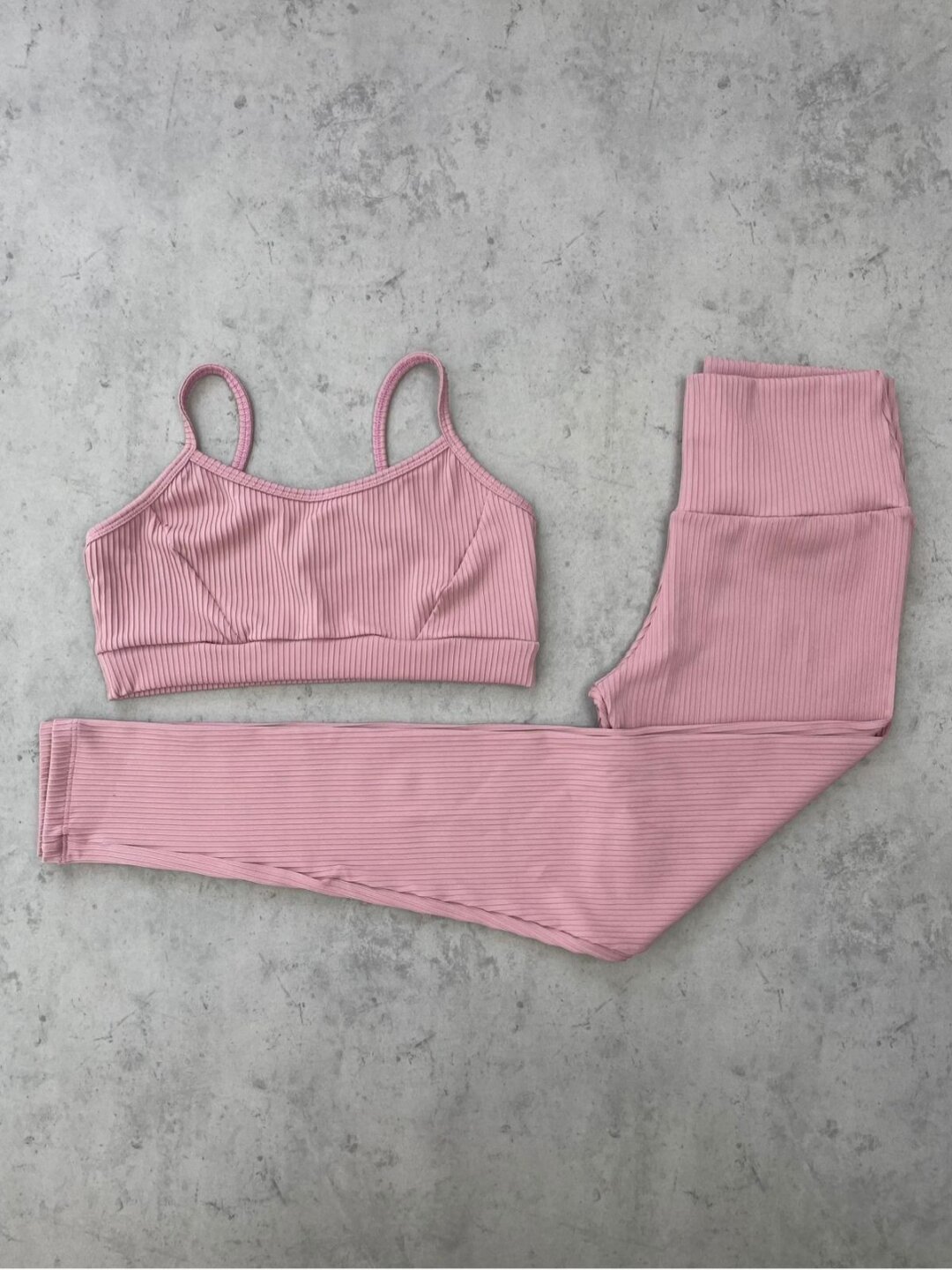 Legging Básica + Top Manu – Canelado Rosa Blush