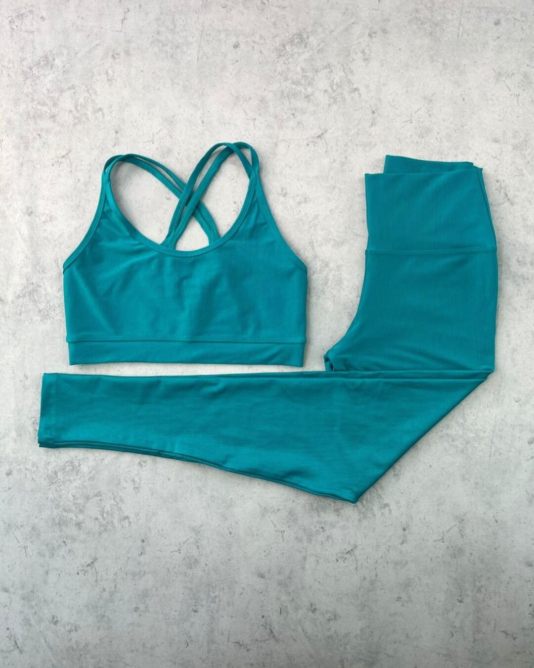 Legging Básica + Top Luna – Compressão Turquesa Urban