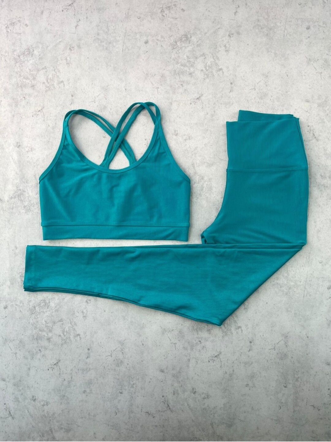 Legging Básica + Top Luna – Compressão Turquesa Urban