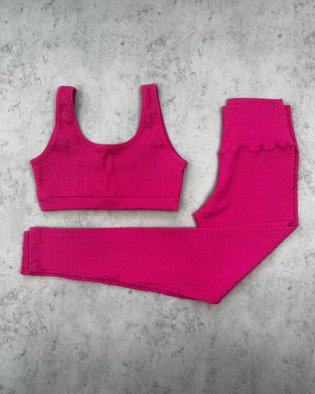 Legging Básica + Top Anna - Textura Prisma Rosa Pink