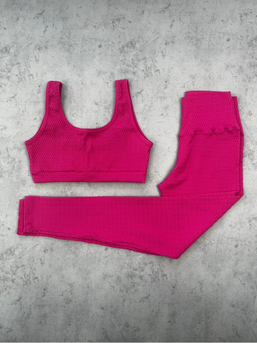 Legging Básica + Top Anna - Textura Prisma Rosa Pink