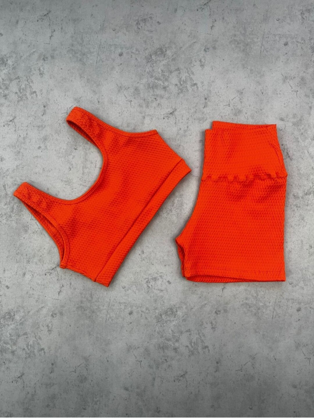 Short Básico + Top Anna - Textura Prisma Laranja