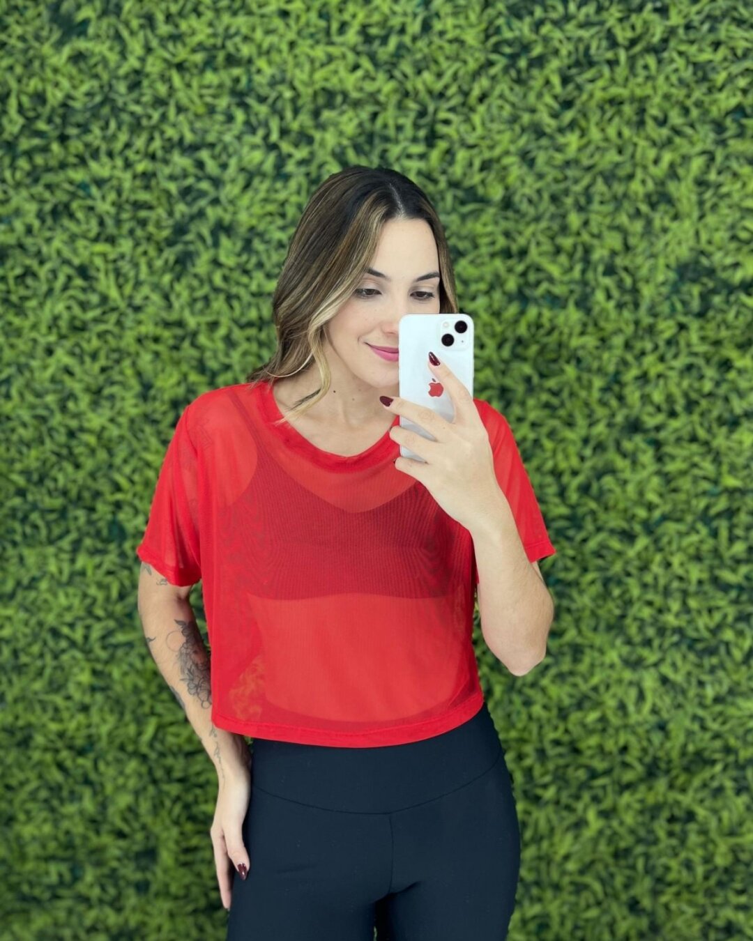 Cropped de Tule - Vermelho
