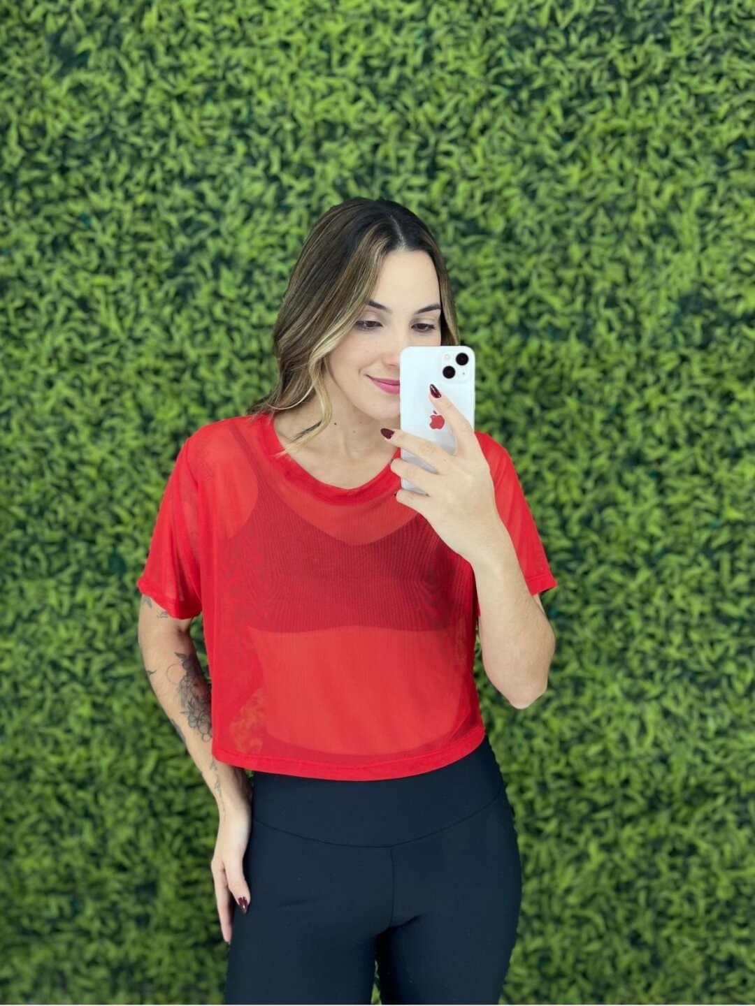 Cropped de Tule - Vermelho