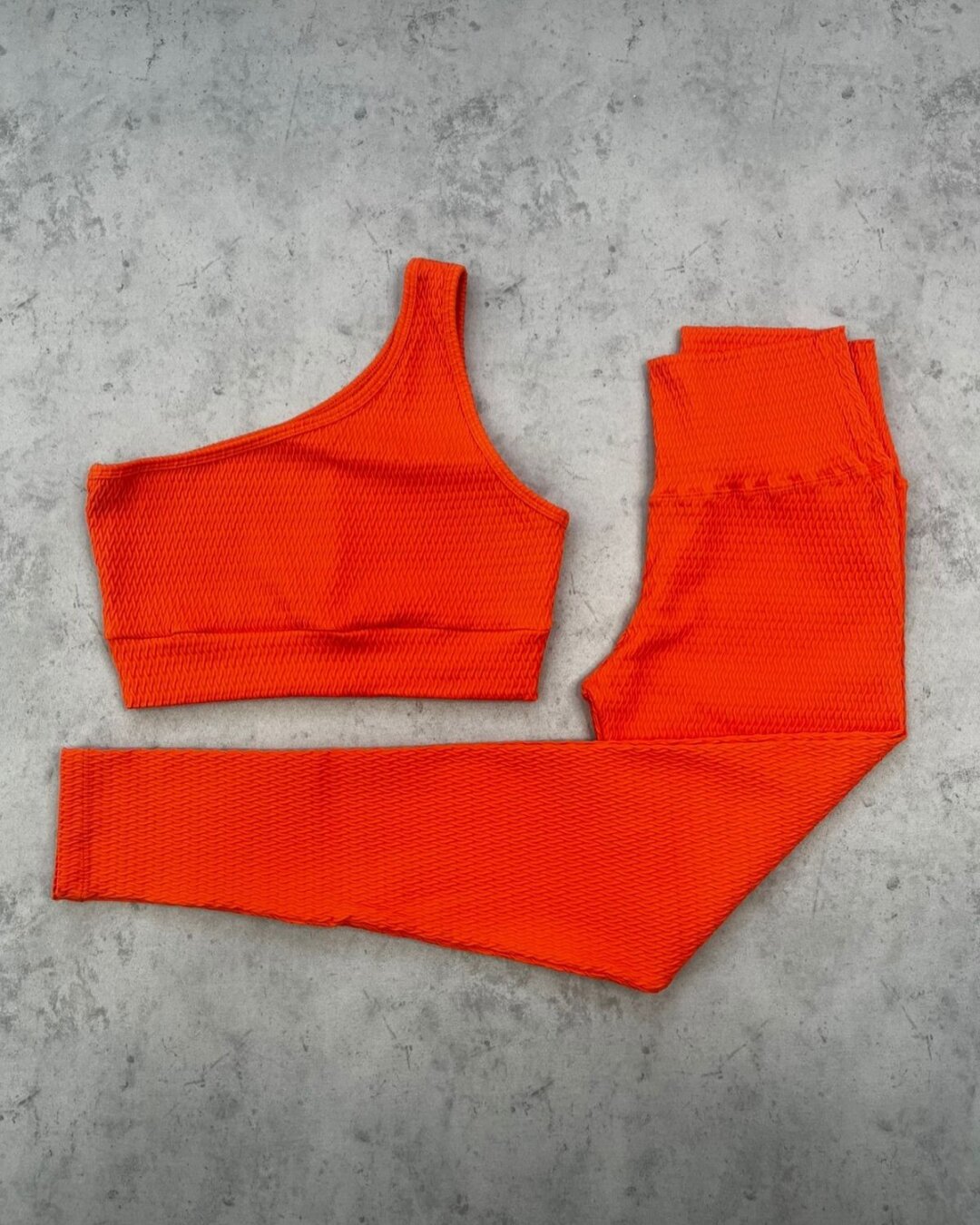 Legging Básica + Top Sophia - Textura Prisma Laranja