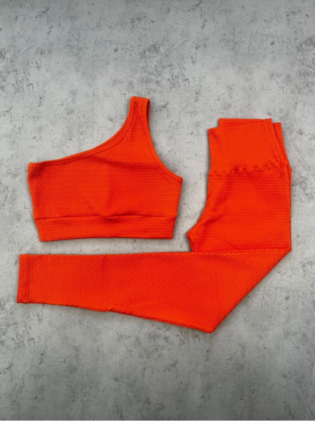 Legging Básica + Top Sophia - Textura Prisma Laranja