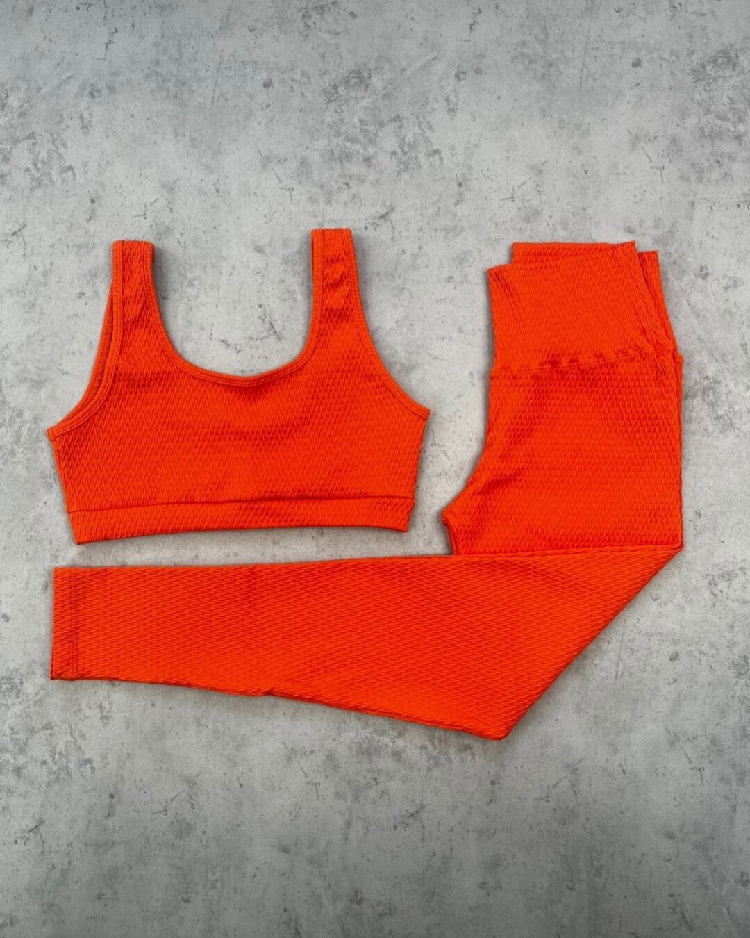 Legging Básica + Top Anna - Textura Prisma Laranja