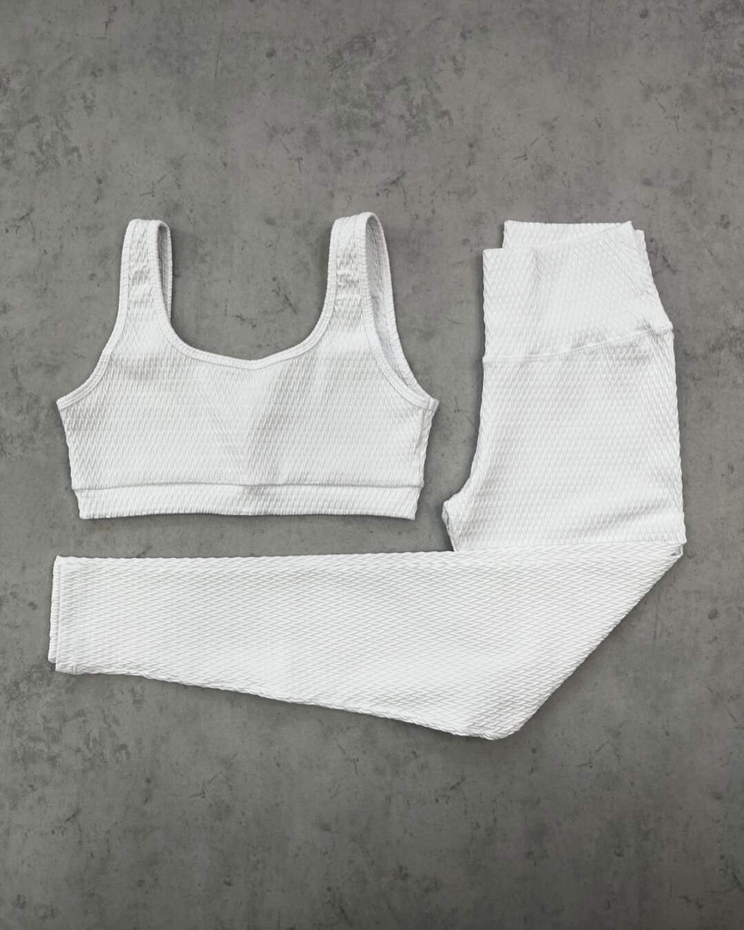Legging Básica + Top Anna - Textura Prisma Branco - M