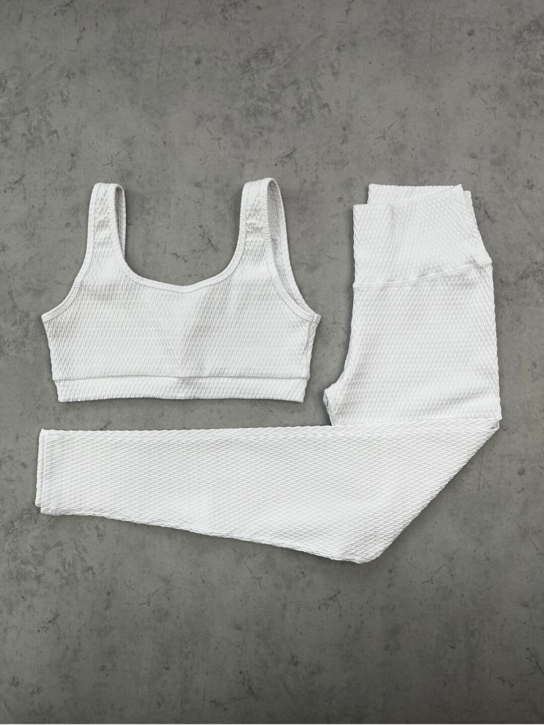 Legging Básica + Top Anna - Textura Prisma Branco