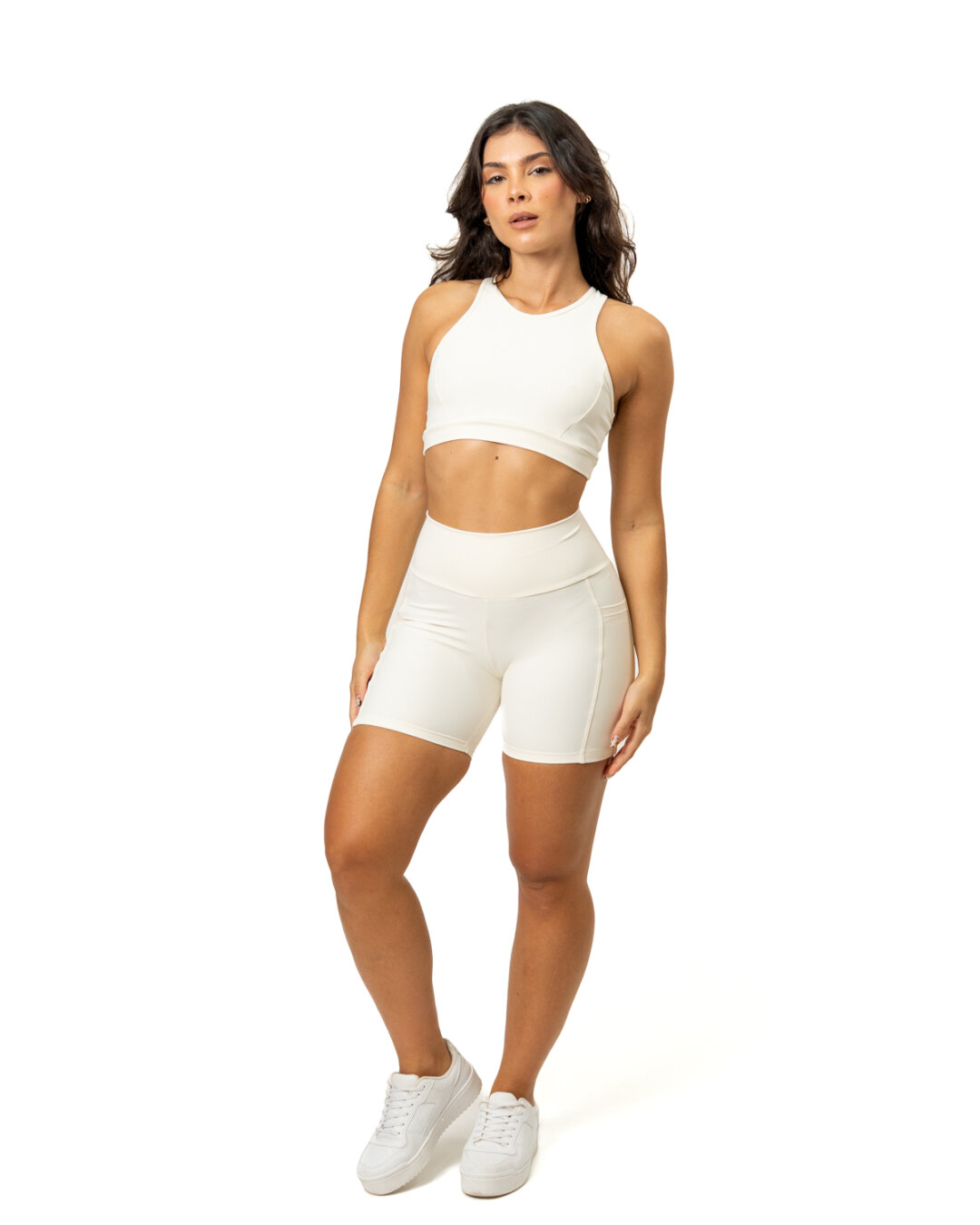 Bermuda c/ Bolso + Top Aline - Light Off White